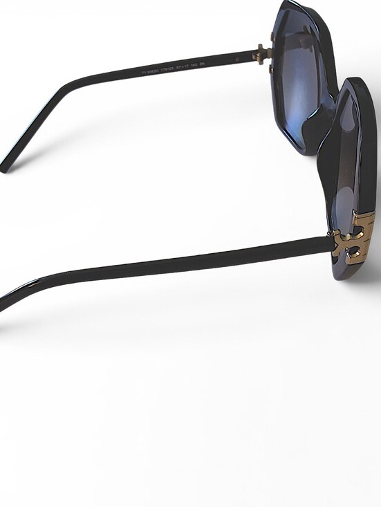 Tory Burch TY9062U Geometric Oversized Sunglasses Black & Gold w/ Case main image 11